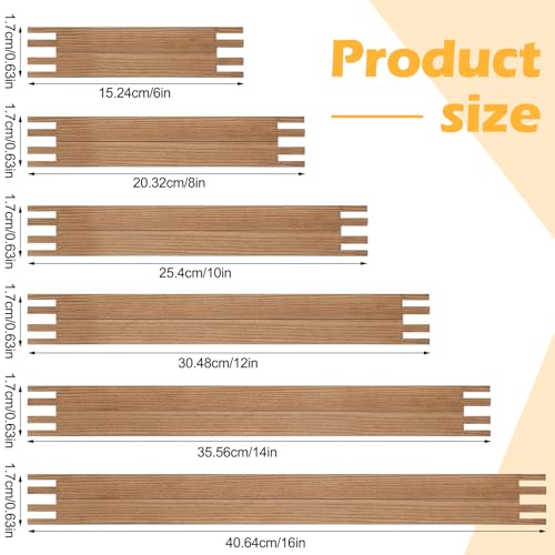 Hotop 6 Set Stretcher Bars for Needlework 6 Size Wooden Canvas Stretcher Bars for Needlepoint Embroidery Stitch Frame Set Bundle with Crafts - color: Brown, size: 6 Size