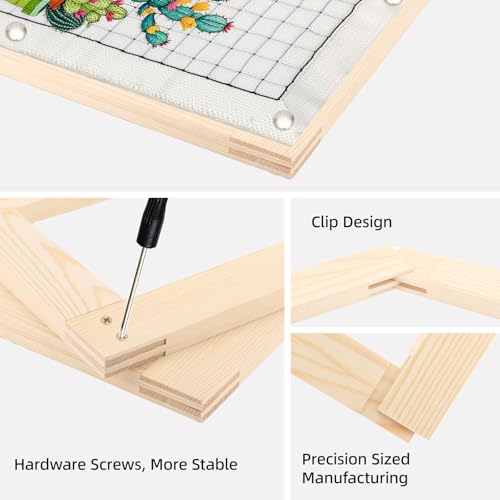 Ytuaebni 6 Sizes Stretcher Bars for Needlework, Free Splicing Stretcher Bars Wooden Canvas Stretcher Bars 6 Sets Needlepoint Stretcher Bars for Embroi