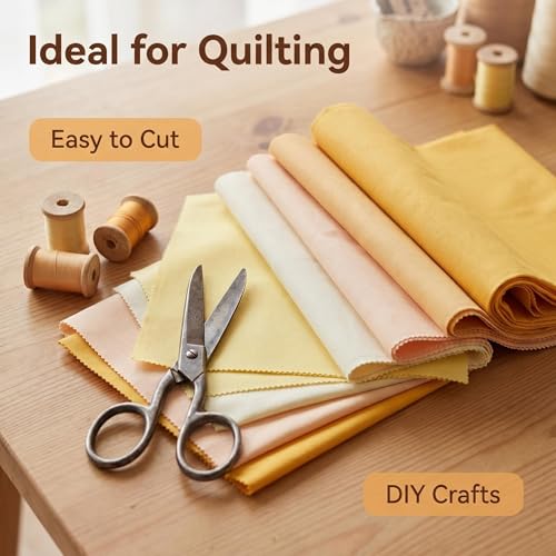 Cream Beige Solid Cotton Quilting Fabric Layer Cake 10" Precut Quilt Squares, 42 PCS 7 Shades (6 Each), Neutral Tone Medium Weight Fabric for Quilting Sewing - color: Iceam, size: 10 inch x 10 inch