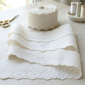 Eyelet Lace Trim 4.8 Yards 5 Inch Wide White Cotton Lace Ribbon Embroidery Ruffle Craft Lace for Sewing, Baby Clothes, Pets Clothes - color: 2#