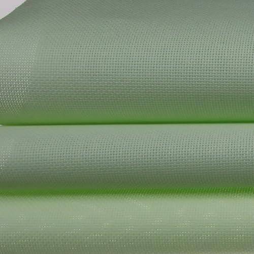 KCS 3 pc of 15" x 18"(38cmx45cm) Counted Cross Stitch Cotton Aida Cloth Needlework Rolled Fabric Box,18CT,Light Green - color: Light Green, size: 18CT