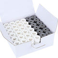 New brothread 144pcs Size A SA156 Prewound Bobbin Thread -96White + 48Black - color: White + Black SA156 90WT