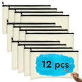 12 Pack Blank Canvas Pencil Pouches Bulk, Sublimation Zipper Bags for DIY
