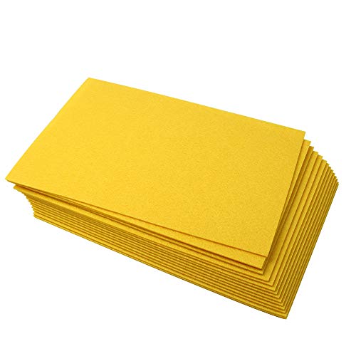 Polyester Felt Sheet Stiff 15 Sheets 20 x 30 cm(7-7/8 X 11-7/8 in 5/64 in Thick) (Yellow) - color: Yellow