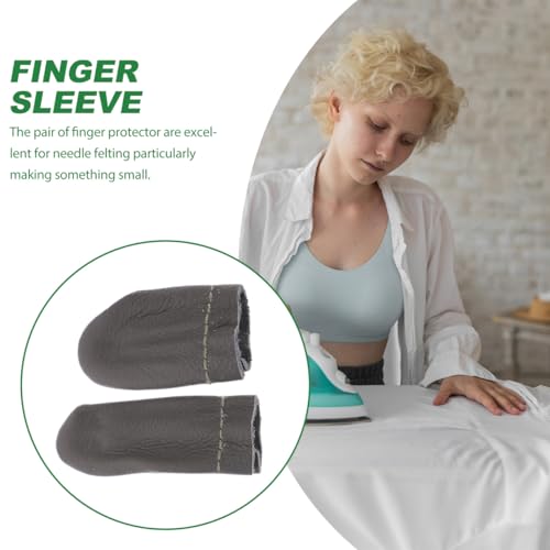 SHINEOFI Felt Finger Cots 20 Pack Leather Finger Protectors for Sewing Guards for Knitting Embroidery Felting Flexible Breathable Covers for DIY Crafts 2.36 X 1.18 X 0.19 in