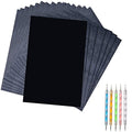 50 Sheets Carbon Transfer Paper - Black Graphite, 8.3 x 11.8 Inch, Includes 5 Ball Embossing Styluses for Wood, Paper, Canvas & More - color: Black