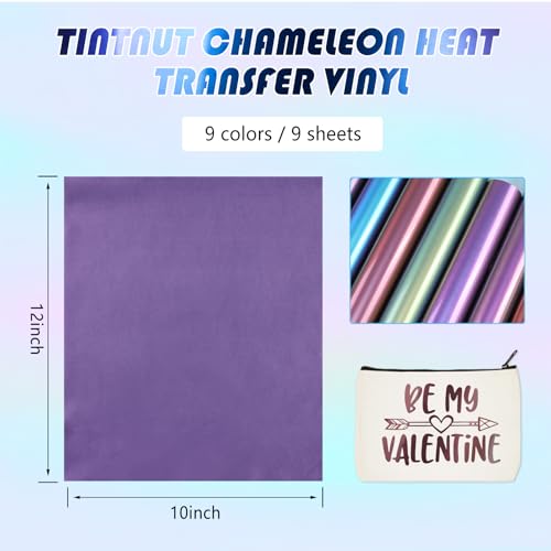 Tintnut Chameleon Heat Transfer Vinyl,9 Sheets 12×10in Iron on Vinyl ﻿ - color: Blue