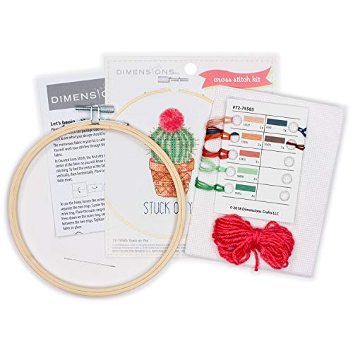 Dimensions Arts and Crafts Stuck on You Counted Cross Stitch Kit for Beginners, 6''D - color: Stuck on You