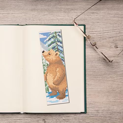 FREEBLOSS 6 Set 11CT Cross Stitch Bookmark Kits 8"x2.4" Winter Animals - style: Winter Animals