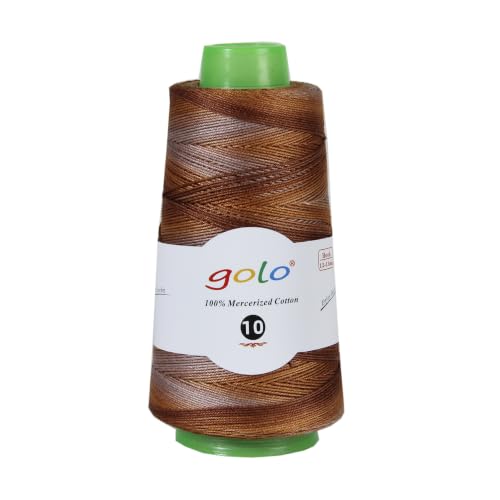 golo Crochet Thread Size10 1.76oz/310yd,Yarn for Hand Knitting Space-Dyed Yarn D04 - color: LD04-Brown