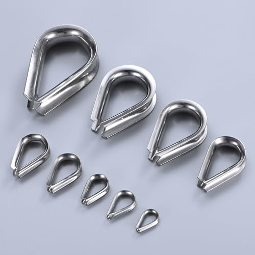 M METERXITY 5-Pack Wire Rope Thimbles, M8 Stainless Steel 8mm Rope Thimble Rigging for Diameter Cable Rigging/Sailing/Clothesline, Wire Cable Protection - size: M8