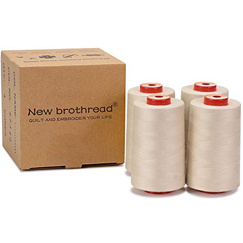 New brothread 4 Large Cones All Purpose Polyester Thread -Cream - color: 4xCream