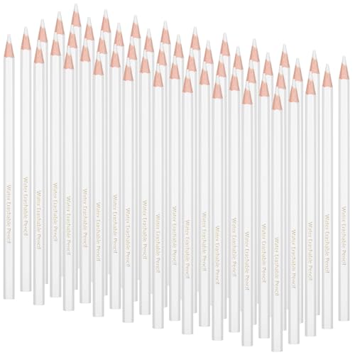 Outus 50 Pcs Sewing White Fabric Pencil Bulk Tailor Water Soluble Pen
