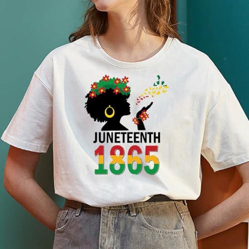 Juneteenth Iron on Heat Transfer HTV Vinyl Sticker Black Women Iron on Patches for Clothes Juneteenth 1865 Black History Design Heat Thermal Press Decals Washable Juneteenth Patches for DIY Craft 4Pcs - color: Juneteenth C
