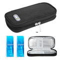 YOUSHARES Insulin Cooler Travel Case - Diabetic Case Insulated Organizer Portable Cooling Bag for Insulin Pen and Medication Diabetic Care Supplies with 2 TSA Approved Ice Pack (Black) - color: Black