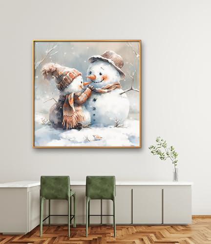 Leczany Cross Stitch Stamped Kits for Beginners Adults Patterns Craft Kit Needlepoint Full Range of Embroidery Starter Kits DIY 11CT 3 Strands | Snowman 16.5×16.5 inches - color: 11CT Stamped kits,Snowman 16.5×16.5 inches