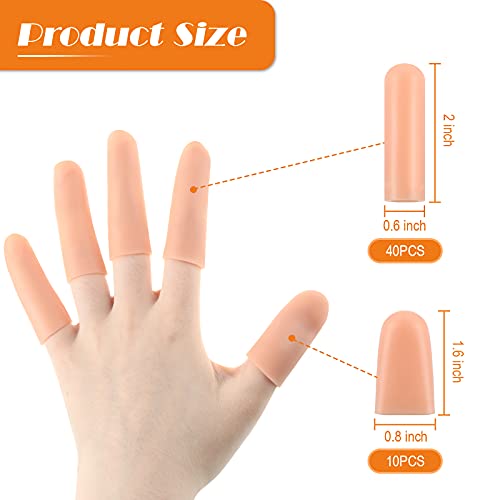 Nuanchu Gel Finger Cots 50pcs Silicone Protectors for Trigger Finger Relief