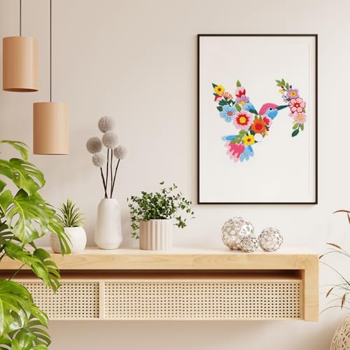 Nuberlic Embroidery Kit for Beginners with Bird and Flower Pattern - color: Birds