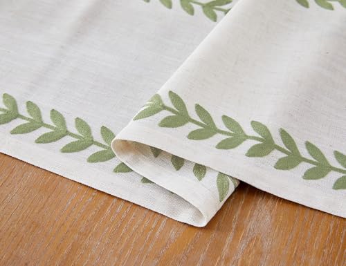 Embroidered Table Runner, Light Green Table Runners 48 Inches Long - color: Light Green, size: 13×48 Inch