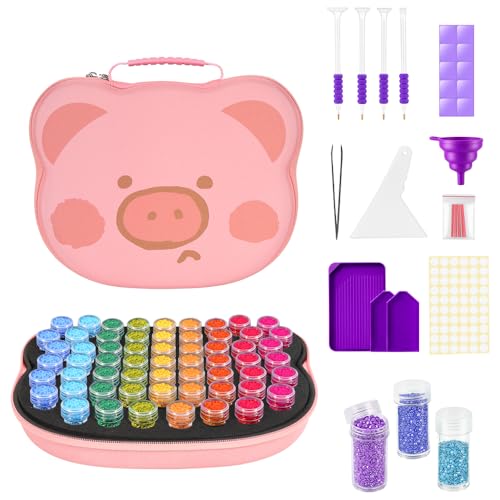 ZORETCO Diamond Art Storage with 60 Containers, Diamond Art Kits for Adults - color: Pink, size: 60 Jars