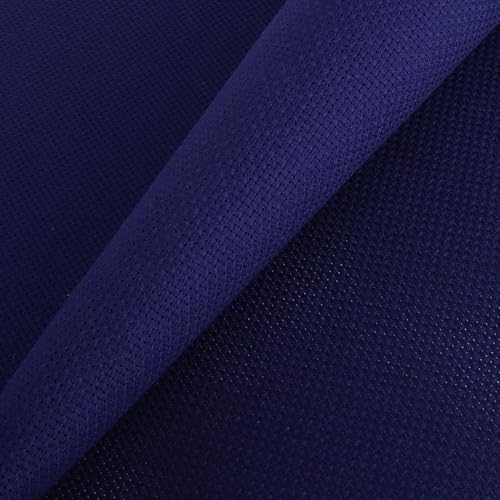 Aida Cloth 14 Count Cross Stitch Fabric,20×60inch (14CT,Dark Blue) - color: Dark Blue, size: 14CT