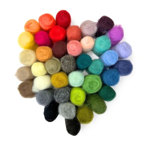 Woolbuddy Needle Felting Kit 40 Colors Wool Roving for Adults & Beginner - color: 40 Colors