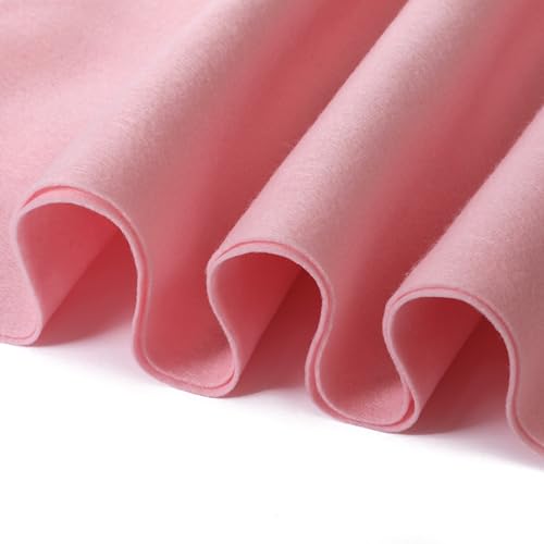 HaoFeijh Felt Fabric 36 * 36 Inch Wide 1.6mm,Fabric Sheets Soft Woven Acrylic Craft Fabric for DIY Craftwork Sewing Patchwork,Craft Felt - color: Pink, size: 1