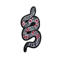 One Flower-Shaped Snake-Skin Embroidery Patch - style: 1pc Flower Snake Patch