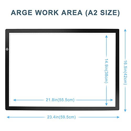 LitEnergy A2 LED Copy Board Light Tracing Box, Ultra-Thin Adjustable Artcraft LED Trace Light Pad for Tattoo Drawing, Streaming, Sketching, Animation, Stenciling - color: BLACK, size: 16.5 x 23.4 inches