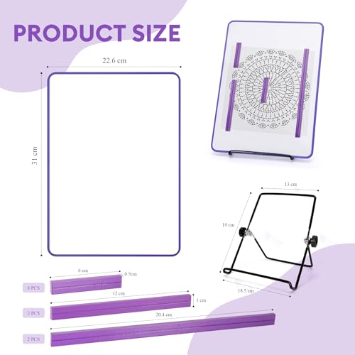 BABYSHEEP Knitting Pattern Holder with 8 Replacement Magnets & Velcro - color: Purple-velcro