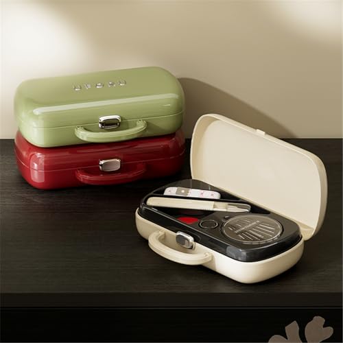 FKOG Retro Green Sewing Project Kit, 151 Pcs Sewing Kit with Portable Retro Hard-Shell Case, 18 Multicolor Thread Spools, Needles, Buttons, and Accessories (Used Green) - style: Used Green