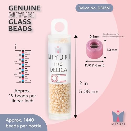 Miyuki Delica Seed Beads - color: DB1561 - Opaque Pearl Luster