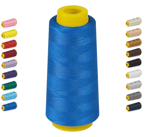 1800 Yards Serger Thread-Blue, All Purpose Thread for Sewing - color: 012-Blue, size: 40S/2