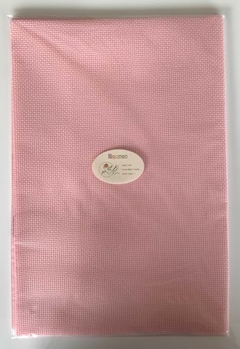 Aida Cloth 11 Count Cross Stitch Fabric,19×28inch (11CT,Pink) - color: Pink, size: 11CT