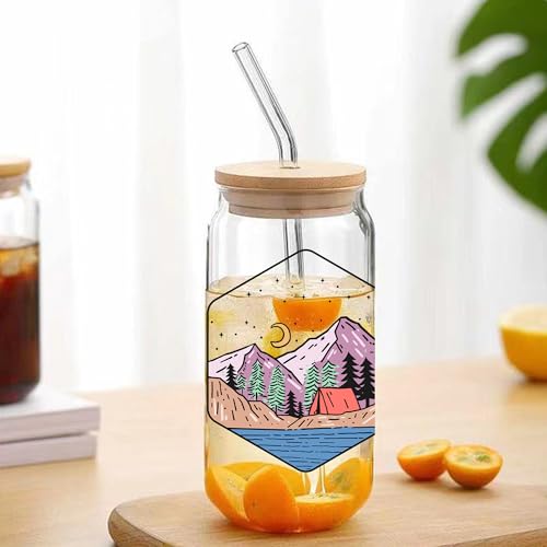 Camping UV Transfer Sticker 5 Sheet Waterproof 3D Camp Cup Wraps Stickers for 16OZ Glass Mug Rub On Transfer Furniture Craft DIY Crafts - style: Camp-5PCS