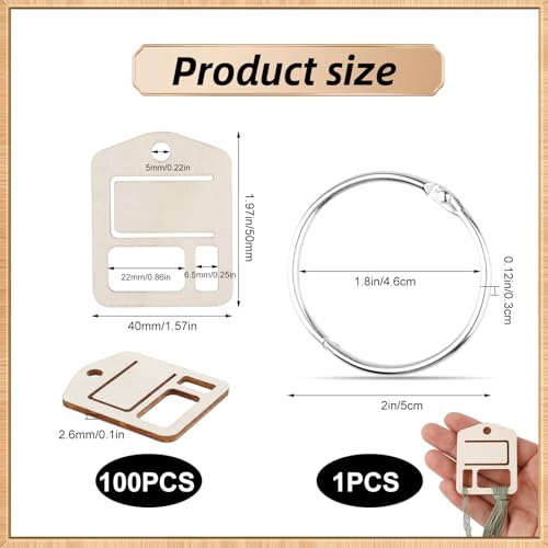 101pcs Wooden Embroidery Floss Drop,Embroidery Floss Organizer with Floss Ring Cross Stitch Bobbins for DIY Sewing Storage,Craft Supplies(Style C) - color: Square