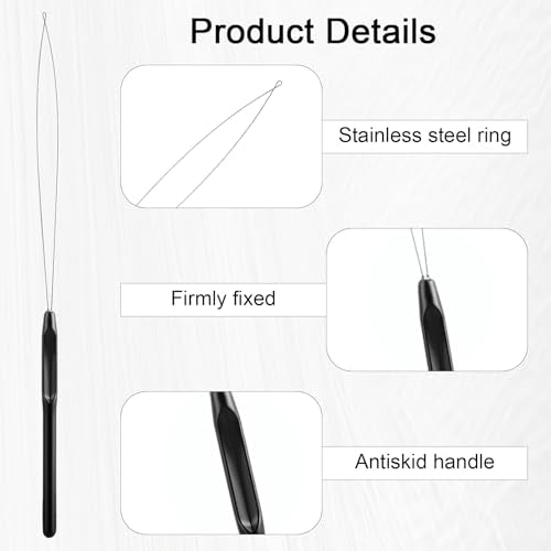 20PcsHair Extension Loop Needle Threader Pulling Hook Tool|Bead Device Tool