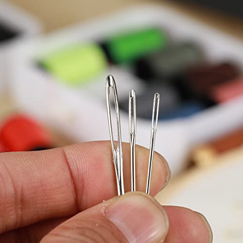 yklbpd 18 Pcs Large Eye Sewing Needles, Sharp Stainless Steel Hand Needles