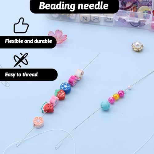 6 PCS Twisted Wire Beading Needles, 2 Sizes Bead Needle for Jewelry Making, Stainless Steel Twisted Wire Beads Needle for Jewelry Making, DIY Crafts(0.4mm, 0.5mm)
