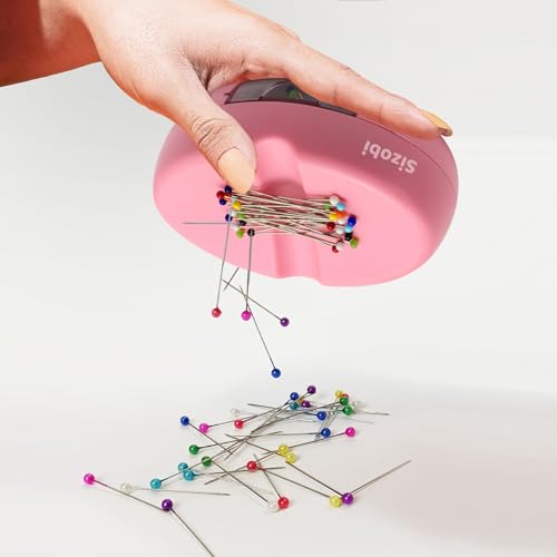 Sizobi Magnetic Pin Holder Cushions with 100 Pcs Ball Head Straight Pins - color: Baby Pink