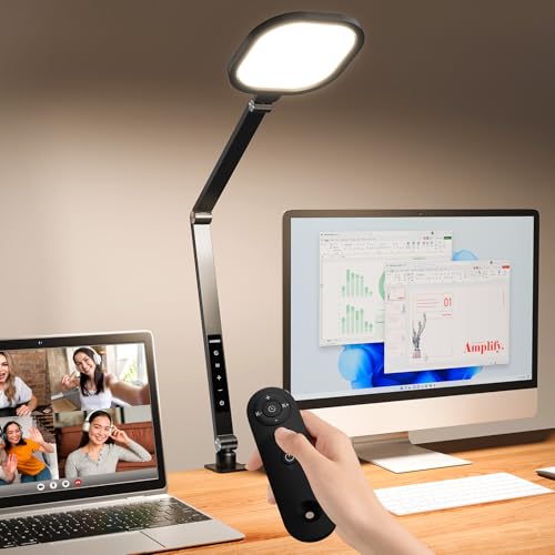 Zoom Lighting for Computer, LED Desk Lamp with Clamp for Video Conference - color: Black-F618