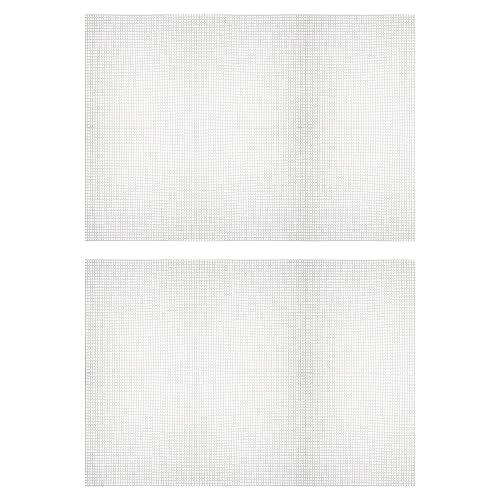 MECCANIXITY Plastic Mesh Canvas Sheet 60x42cm/23.6x16.5inch White Blank Canvas Rectangle 4mm Hole for Embroidery Needlepoint, Knit Crochet Mesh, Pack of 2 - color: White, size: 23.6x16.5inch