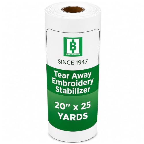 HBI Tear Away Embroidery Stabilizer Roll, 1.8 oz Medium, 20 in x 25 yd - size: 20" x 25 Yds