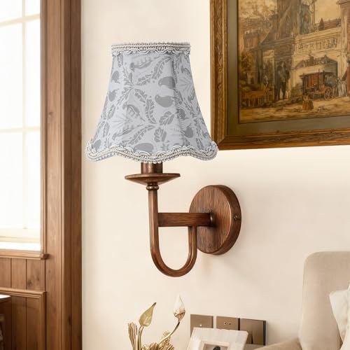 Fuloon Small Clip on Chandelier Lamp Shades, 6 Pack, Branch Bird - color: Branch Bird, size: 6 Pack