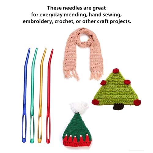 8 Pcs Yarn Darning Tapestry Needles—Stainless Steel Bent Tip Sewing Needle,Large Eye Tapestry Needles with Storage Box