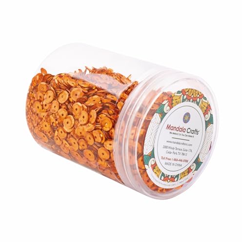 Mandala Crafts 6mm Cup Holographic Orange Sequins for Sewing Embroidery - color: Holographic Orange, size: 6mm Cup Sequins