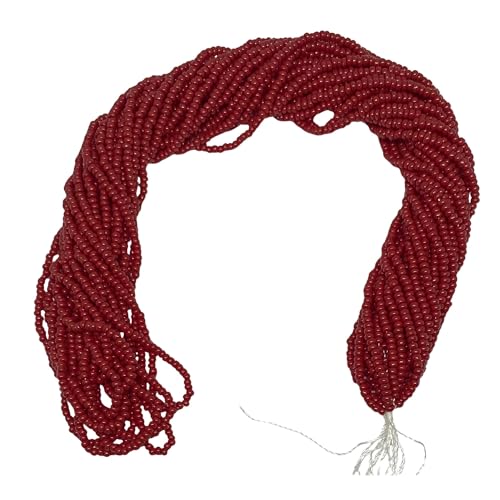 11/0 Glass Seed Beads, 12 String Hanks, Small Craft Beads, 2 mm (Burgundy) - color: Burgundy