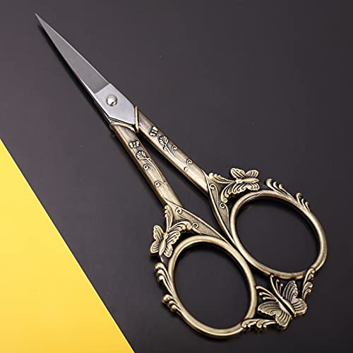 Vintage Embroidery Scissors – 4.7in Sharp Straight Pointed Shears, Classic Small Detail Snips W/Sheath for Handcraft, Arts, Needlework, Sewing, Decoupage, Yarn, Fabric, Threads Fussy Cutting