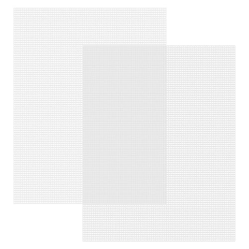 Caydo 2 Pieces 7 Count Plastic Mesh Canvas Sheets for Embroidery - color: Clear White - 2pcs