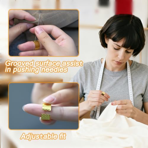 42PCS Big Eye Steel Sewing Needles Kit, Stainless Steel Needles for Hand Sewing Kit, Portable DIY Handcraft Set Include 30 Steel Needle, 6 Rolls of Thread, Seam Ripper, 2 Needle Threader, 2 Thimbles